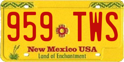 NM license plate 959TWS