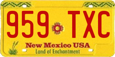 NM license plate 959TXC