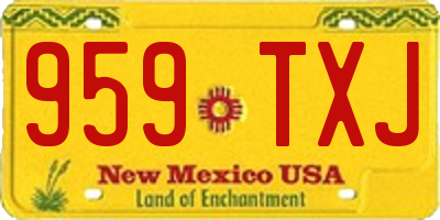 NM license plate 959TXJ