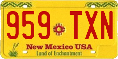 NM license plate 959TXN