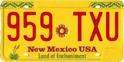 NM license plate 959TXU