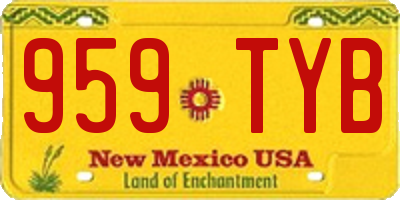 NM license plate 959TYB