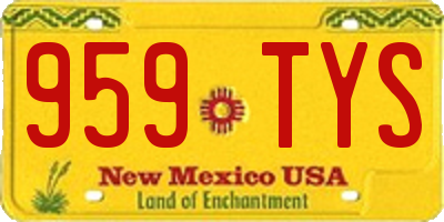 NM license plate 959TYS