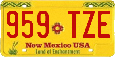 NM license plate 959TZE