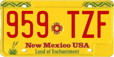 NM license plate 959TZF
