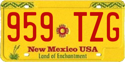 NM license plate 959TZG