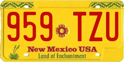 NM license plate 959TZU