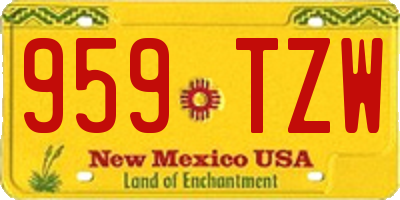 NM license plate 959TZW