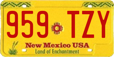 NM license plate 959TZY