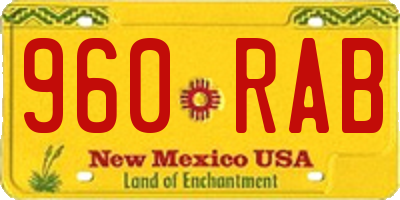 NM license plate 960RAB