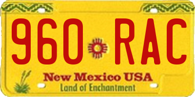 NM license plate 960RAC