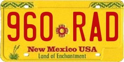 NM license plate 960RAD