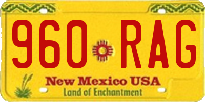 NM license plate 960RAG