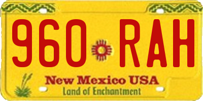 NM license plate 960RAH