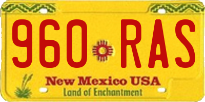 NM license plate 960RAS
