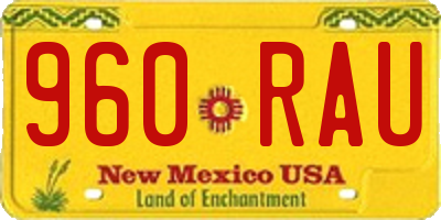 NM license plate 960RAU