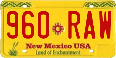 NM license plate 960RAW