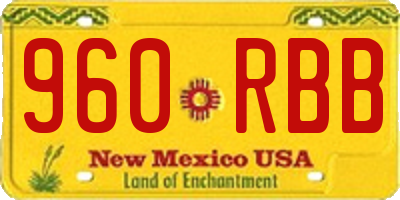 NM license plate 960RBB