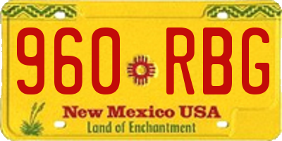 NM license plate 960RBG