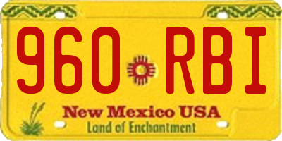 NM license plate 960RBI