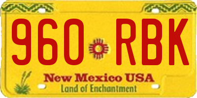 NM license plate 960RBK