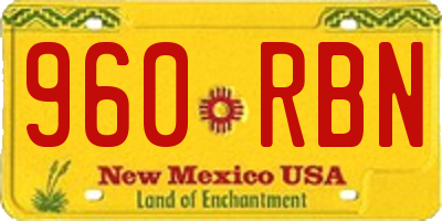 NM license plate 960RBN