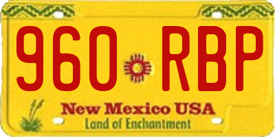 NM license plate 960RBP