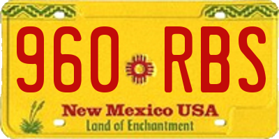 NM license plate 960RBS