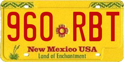 NM license plate 960RBT