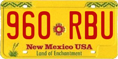 NM license plate 960RBU