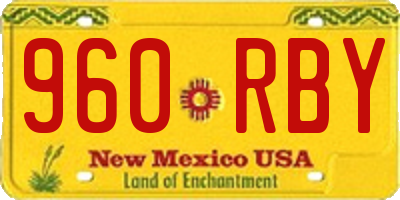 NM license plate 960RBY