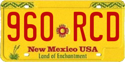 NM license plate 960RCD
