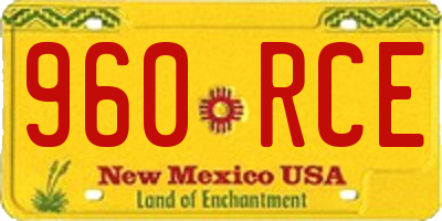NM license plate 960RCE