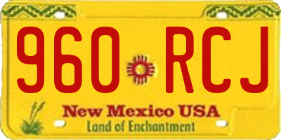 NM license plate 960RCJ