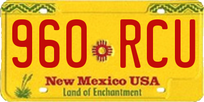 NM license plate 960RCU