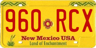 NM license plate 960RCX
