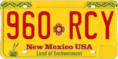 NM license plate 960RCY
