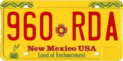 NM license plate 960RDA