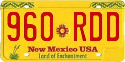 NM license plate 960RDD
