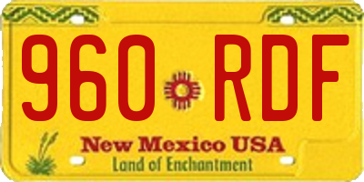 NM license plate 960RDF