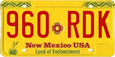 NM license plate 960RDK