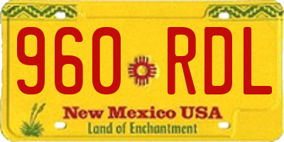 NM license plate 960RDL