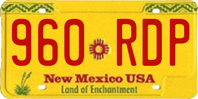 NM license plate 960RDP