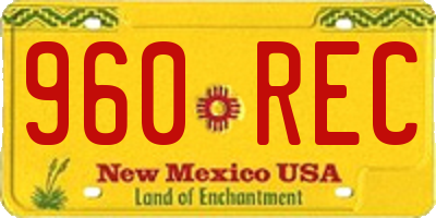 NM license plate 960REC
