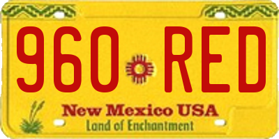 NM license plate 960RED