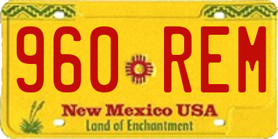 NM license plate 960REM