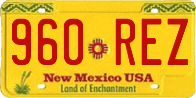 NM license plate 960REZ