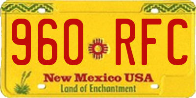 NM license plate 960RFC