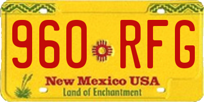 NM license plate 960RFG