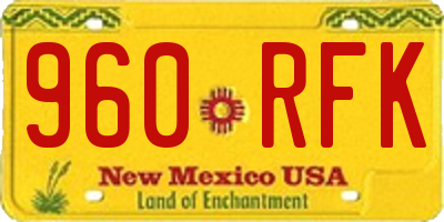 NM license plate 960RFK